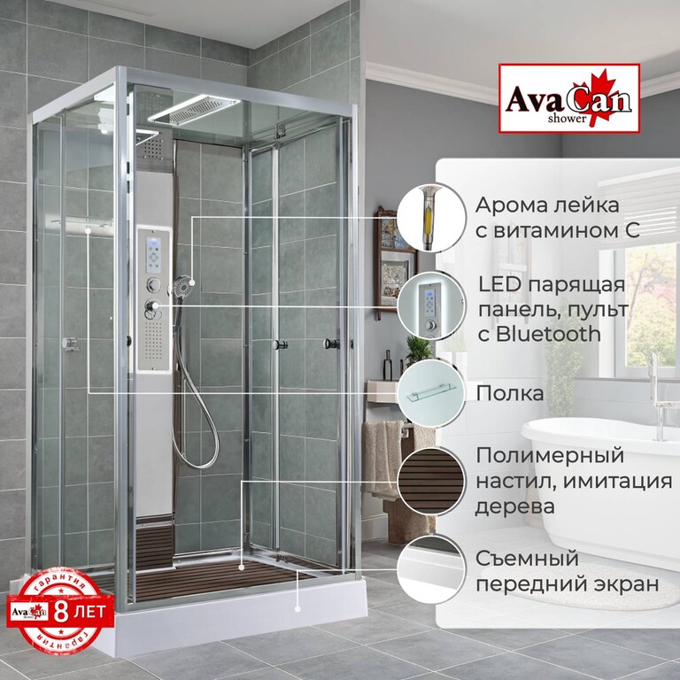 Душевая кабина AvaCan Z1911LED 110x90