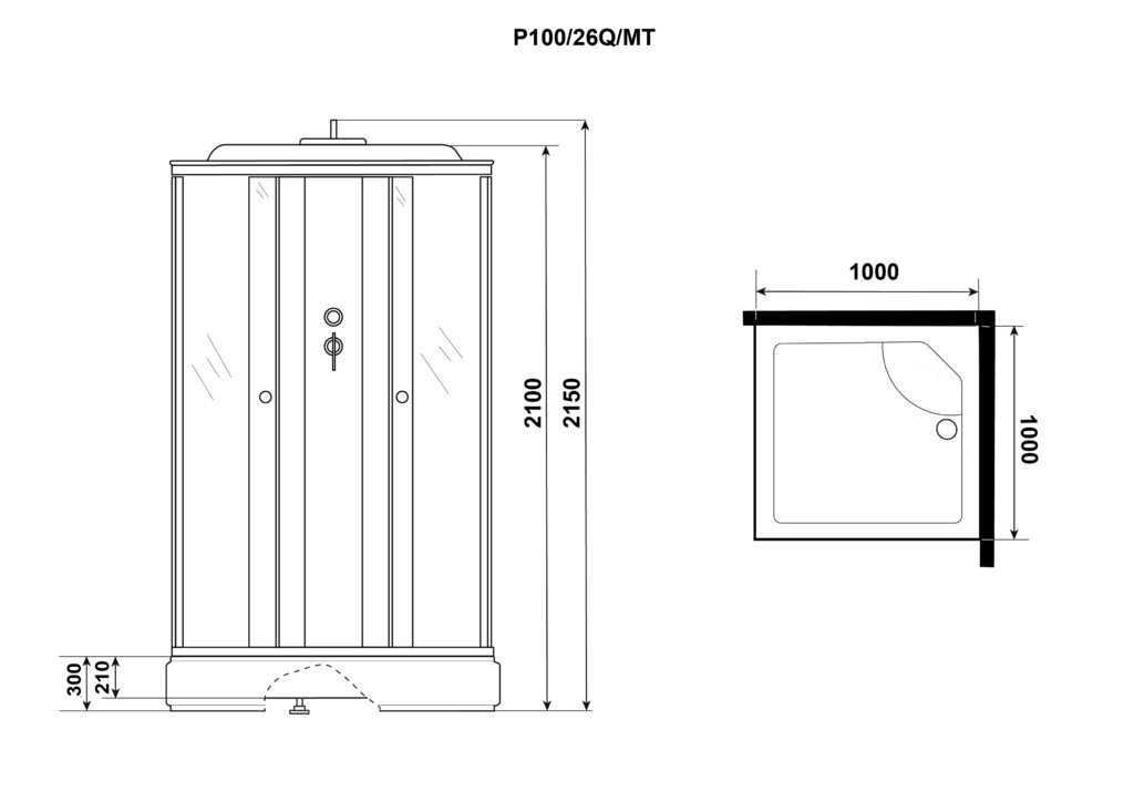 Душевая кабина Niagara P100/26Q/MT 100x100