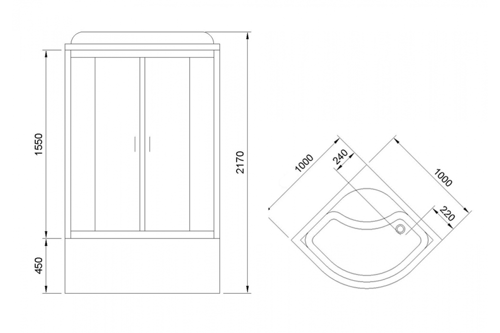 Душевая кабина Royal Bath RB100BK4-MM 100x100