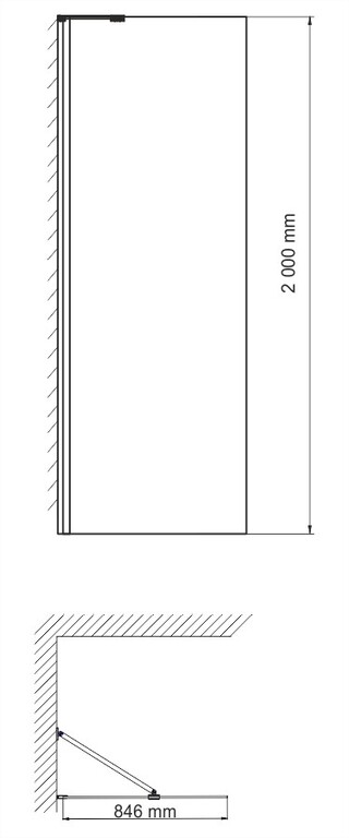 Душевая перегородка WasserKRAFT Aller 10H07-RP90 Fixed 90x200