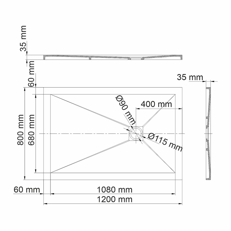 Душевой поддон WasserKRAFT Aller 10T06 120x80