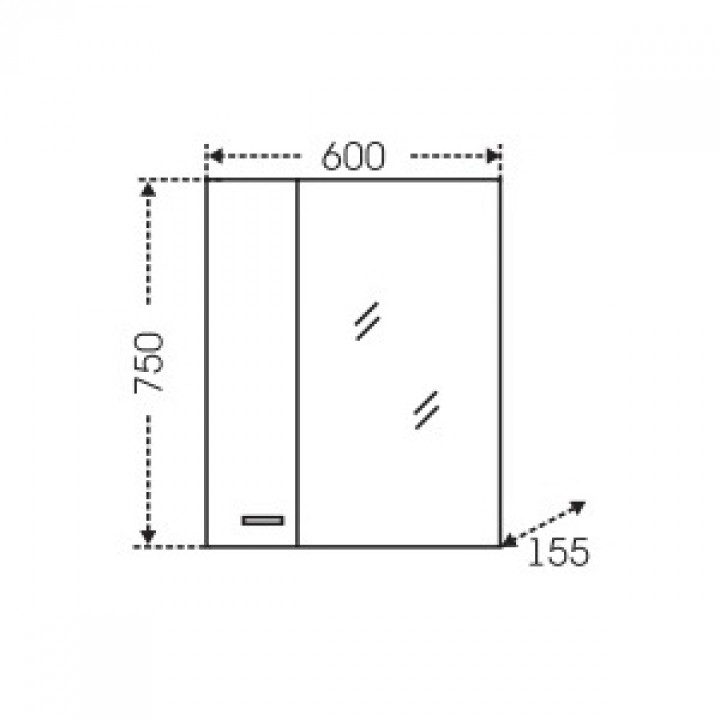 Зеркальный шкаф СаНта Омега 60 L