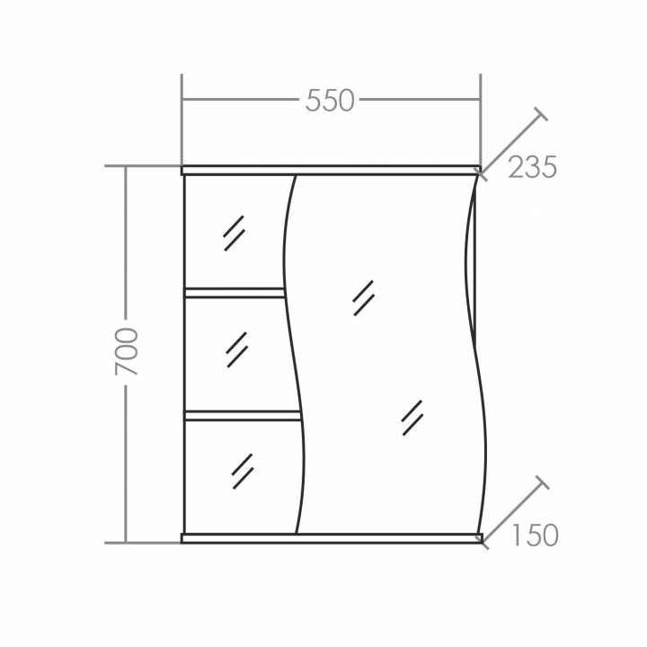Зеркальный шкаф СаНта Волна 55 R LED