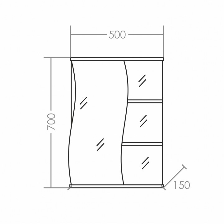 Зеркальный шкаф СаНта Волна 50 L