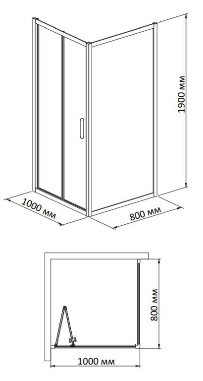 Душевое ограждение BandHours Snow/Side-Glass 810 100x80