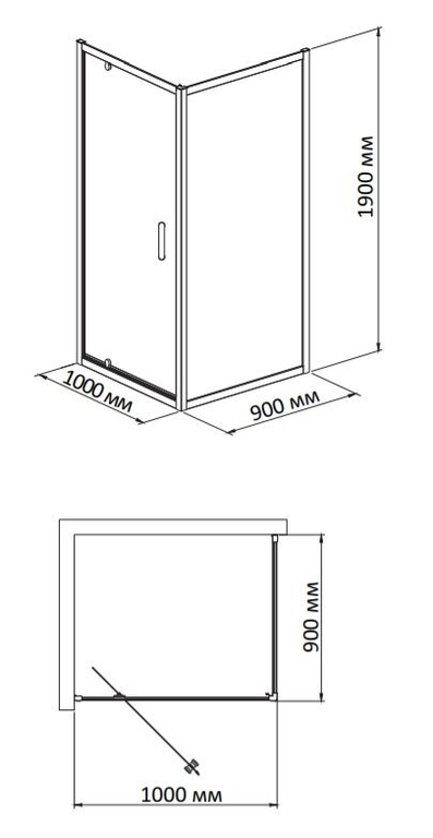 Душевое ограждение BandHours Frenk/Side-Glass 910 100x90