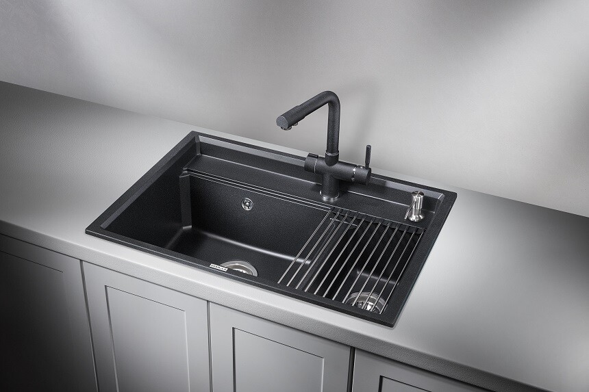 Мойка для кухни Granula Kitchen Space 7302 ЧЕРНЫЙ