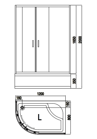 Душевой уголок BandHours Ace 812 L 120x80