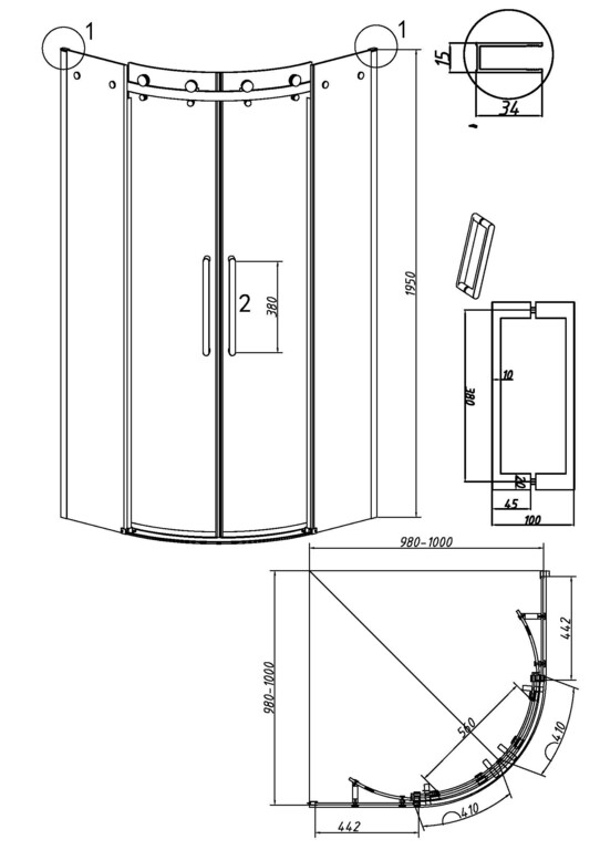 Душевое ограждение Grossman Classic 301.K33.04.9090.21.10 90x90