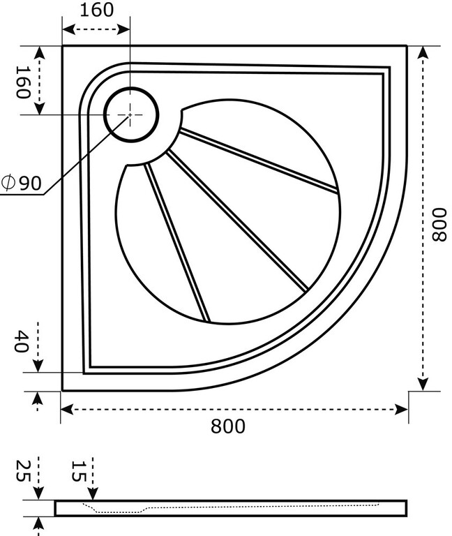 Душевой поддон Good Door Эклипс 80x80 белый ЛП00012