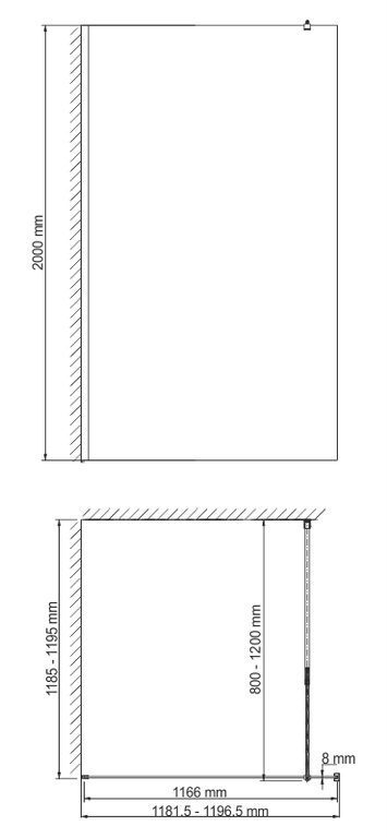 Душевая перегородка WasserKRAFT Abens 20W40 120x200