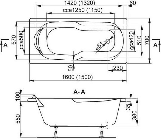 Акриловая ванна Vagnerplast Nymfa 150x70