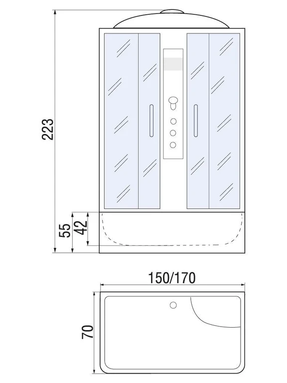 Душевая кабина River Sena 170/70/50 ТН 170x70