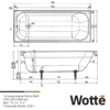 Чугунная ванна Wotte Start 170x70 БП-э00д1139