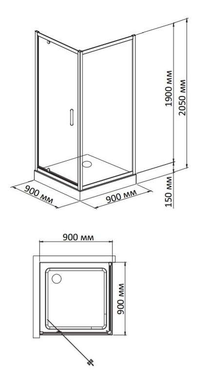 Душевой уголок BandHours Frenk/Side/Square 99 90x90