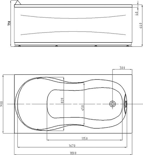 Акриловая ванна Акватек Мартиника 180x90