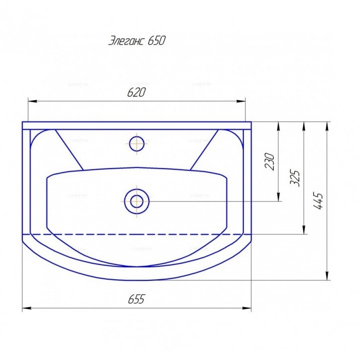 Раковина Элеганс 65