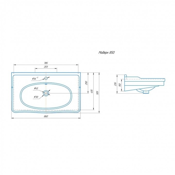 Раковина Модерн 85