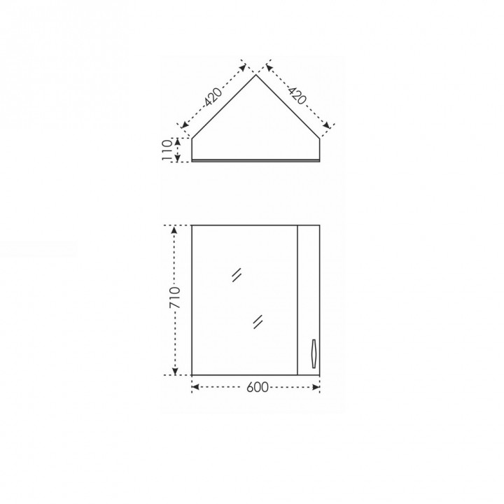 Зеркальный шкаф СаНта Верона 60 угловой