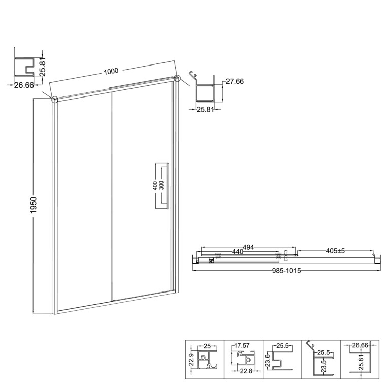 Душевая дверь Niagara NG-85-10TB 100x195