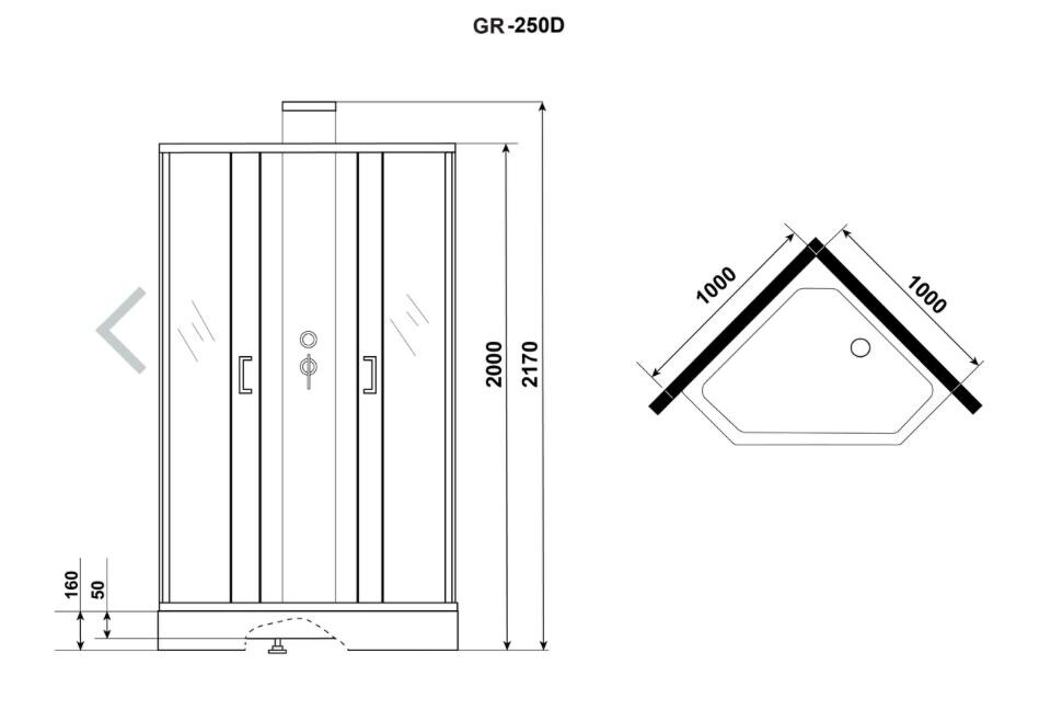 Душевая кабина Grossman GR-250D 100x100