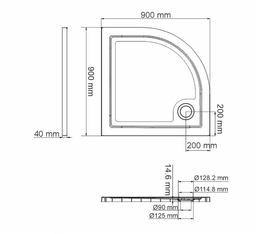 Душевой поддон WasserKRAFT Salm 27T01 90x90