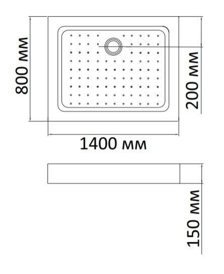 Душевой поддон BandHours Rectangular 814 Tray 140x80