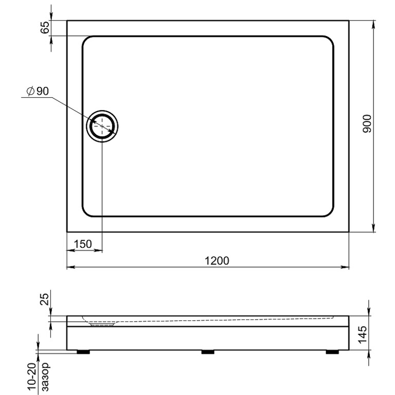 Душевой поддон Good Door Олимпик 120x90 белый ПН00057