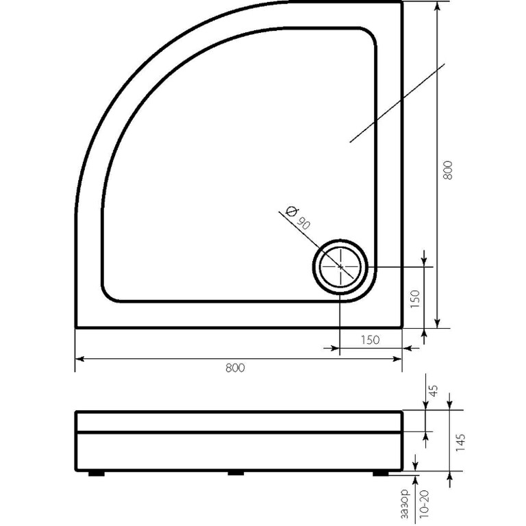 Душевой поддон Good Door Раунд 80x80 белый ПН00066