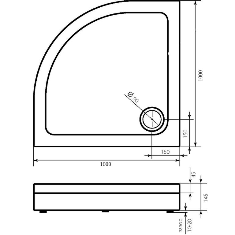 Душевой поддон Good Door Раунд 100x100 белый ПН00068