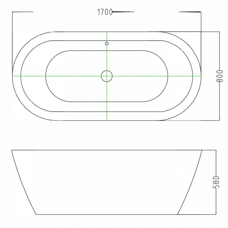 Акриловая ванна Esbano Tokyo black 170x80