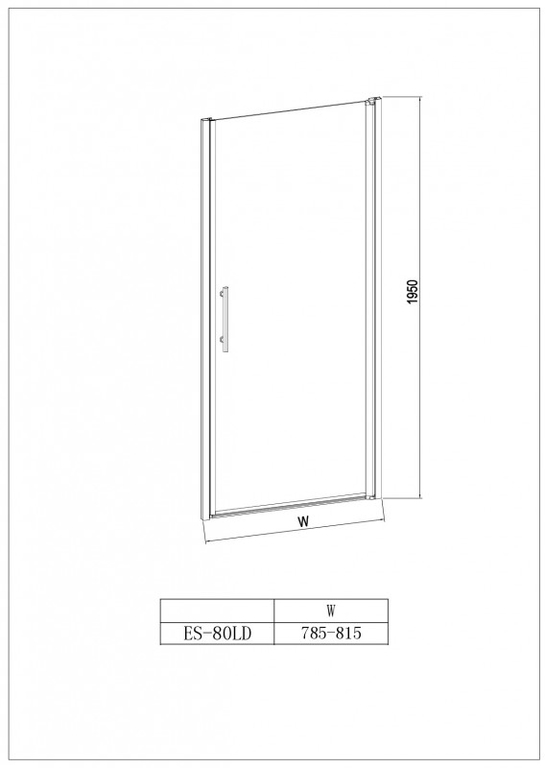 Душевая дверь Esbano ES-80LD L 80x195