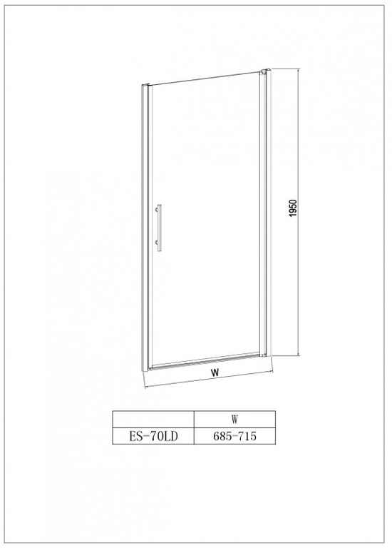 Душевая дверь Esbano ES-70LD R 70x195