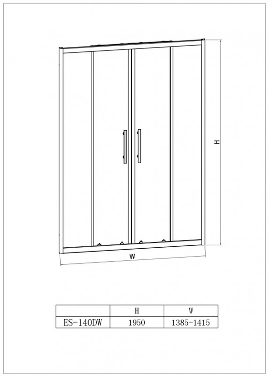 Душевая дверь Esbano ES-140DW 140x195