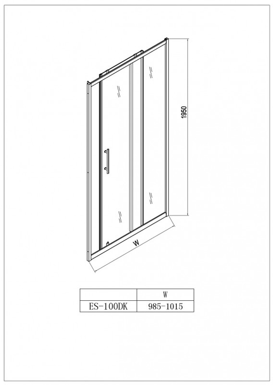 Душевая дверь Esbano ES-100DK 100x195