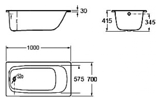 Стальная ванна Roca Contesa 212D07001 100x70