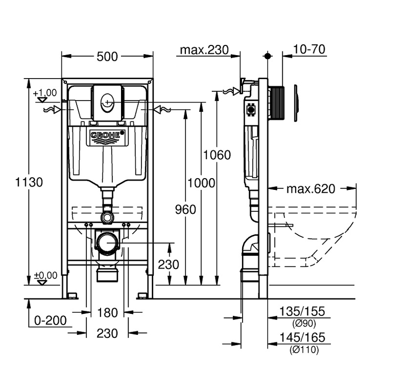 Инсталляция для унитаза Grohe Rapid SL 38750001