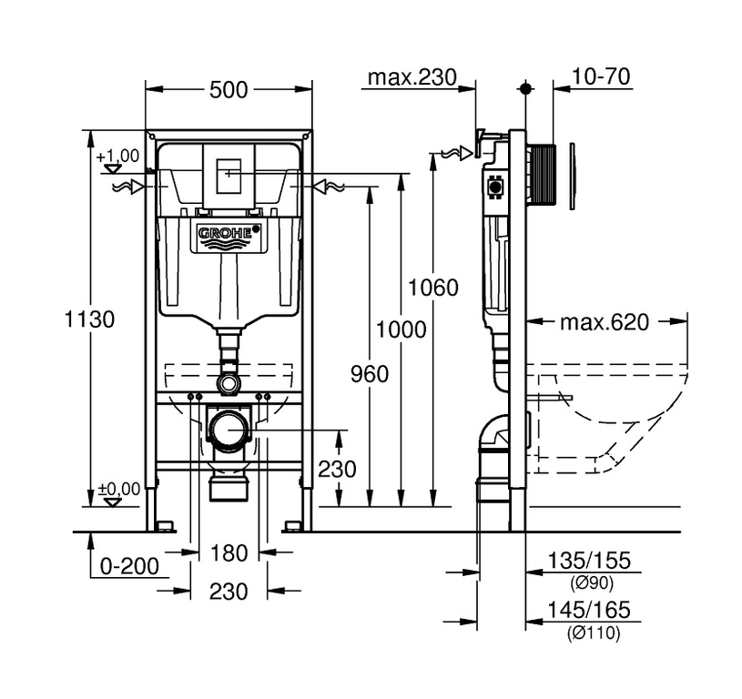 Инсталляция для унитаза Grohe Rapid SL 38772001