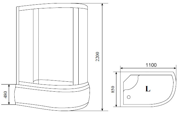 Душевая кабина Timo T-1110 L 110x85