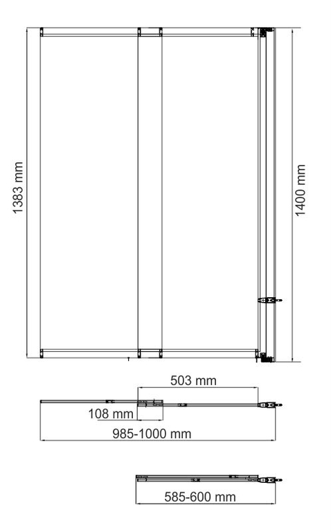 Шторка для ванны WasserKRAFT Main 41S02-100 R Matt glass 100x140