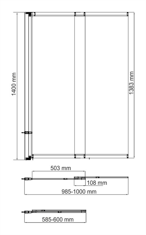 Шторка для ванны WasserKRAFT Main 41S02-100 L Matt glass 100x140