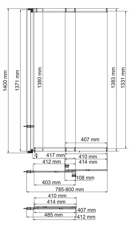 Шторка для ванны WasserKRAFT Main 41S02-80 80x140