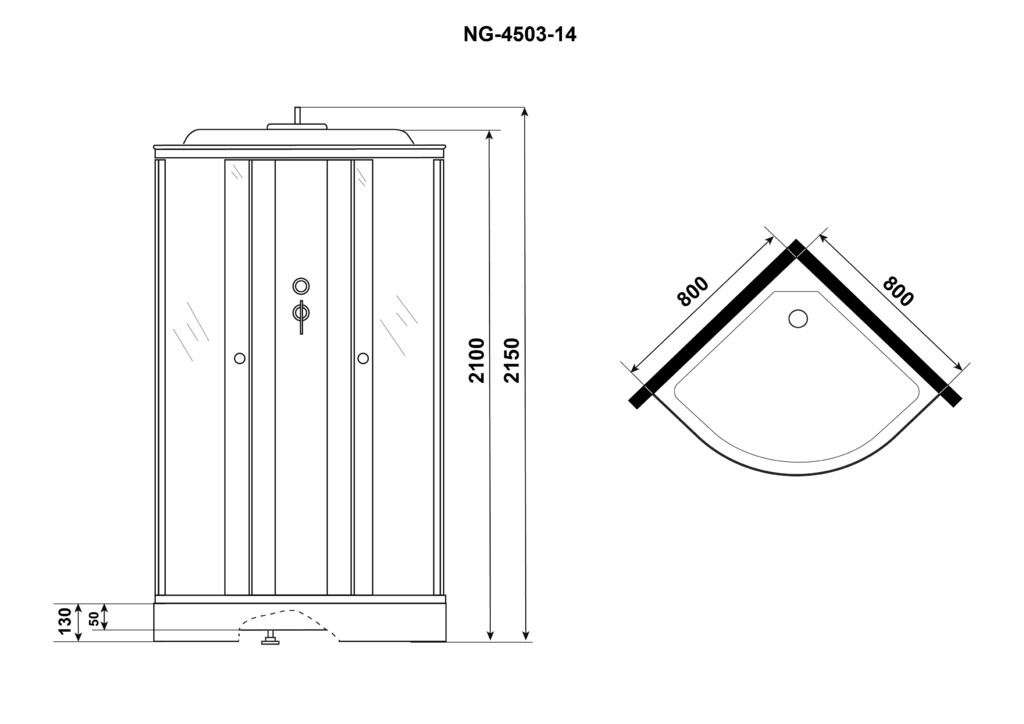 Душевая кабина Niagara Eco E80/13/TN 80x80