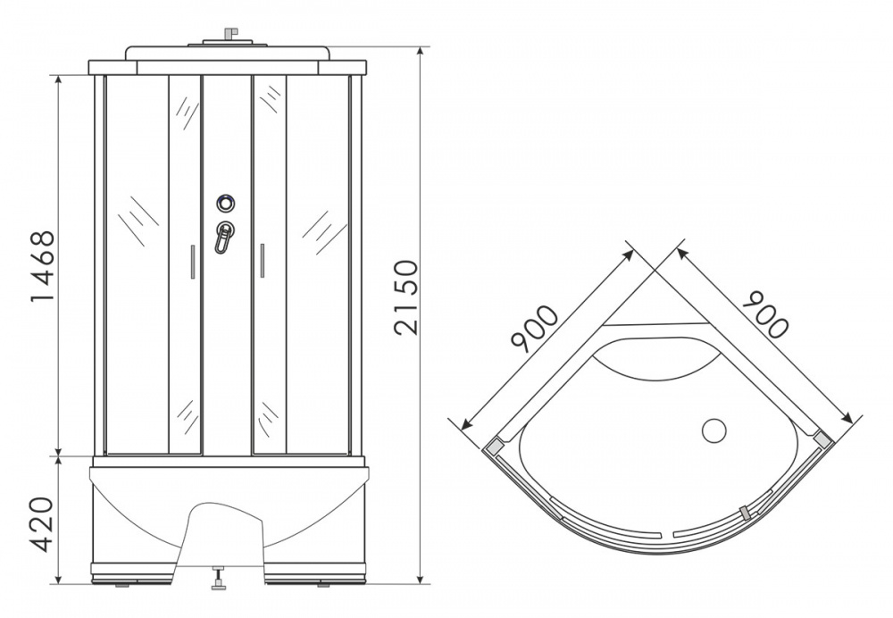 Душевая кабина Erlit ER3509TPF-C4-RUS 90x90