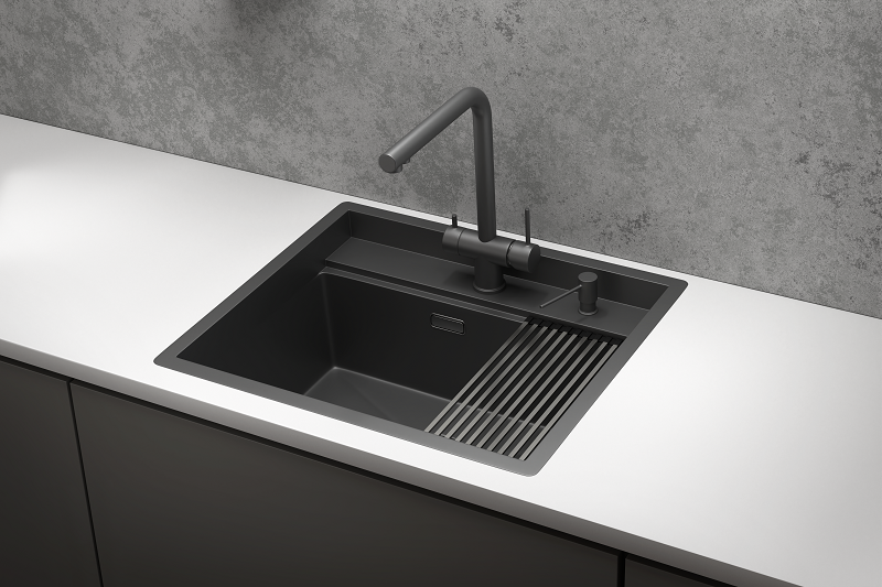 Мойка для кухни Granula Kitchen Space 6051 ЧЕРНЫЙ МАТОВЫЙ