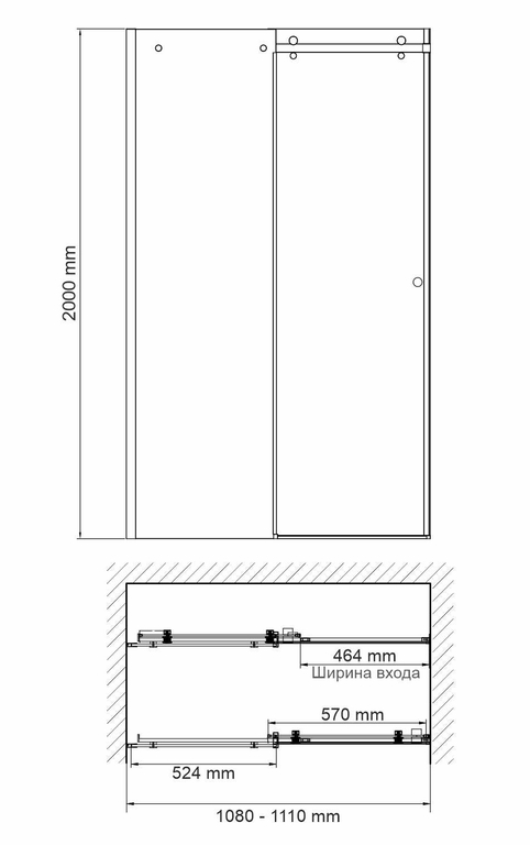 Душевая дверь WasserKRAFT Vils 56R13 110x200