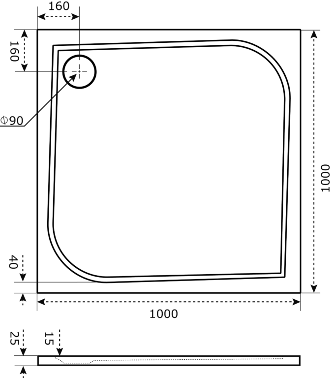 Душевой поддон Good Door Квадро 100x100 белый ЛП00006