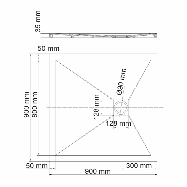 Душевой поддон WasserKRAFT Dill 61T03 90x90