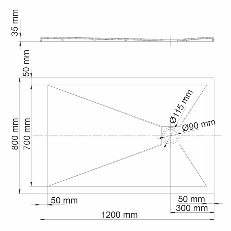 Душевой поддон WasserKRAFT Dill 61T06 120x80