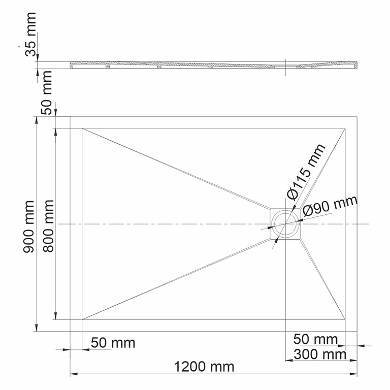 Душевой поддон WasserKRAFT Dill 61T07 120x90